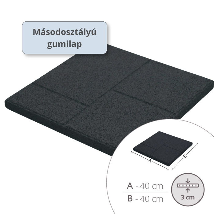 MÁSODOSZTÁLYÚ - ReFlex Step 2in1 gumilap, 3x40x40, fekete