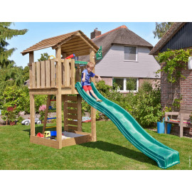 Jungle Gym Cottage kerti játszótér csúszdával és ajándék vágással