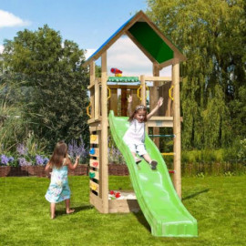 Jungle Gym Lodge 2.1 kerti játszótér csúszdával és ajándék vágással