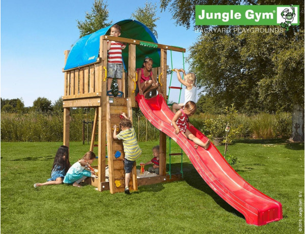 Jungle Gym Villa kerti játszótér csúszdával és ajándék vágással