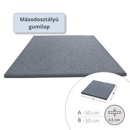 MÁSODOSZTÁLYÚ - ReFlex Playzone45 esésvédő gumilap - 4,5x50x50 cm szürke